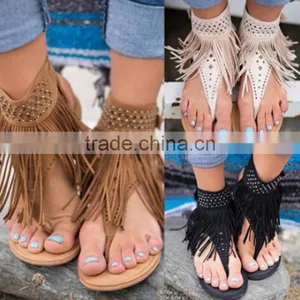 HFRW214 Large Size Wholesale 2017 News Ladies Flat Sandals thumbnail-1