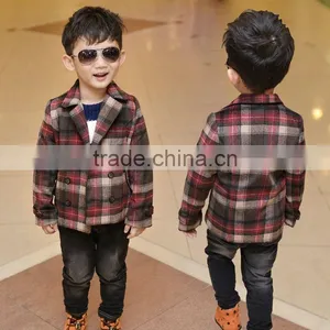 2016 High Quality Boys Lattice Coats 100% Cotton Long Sleeve thumbnail-1