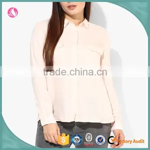 Woman Shirt Chiffon Breathable Pink Blouse Latest Shirt Designs For Women thumbnail-1