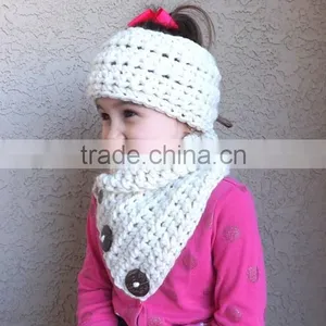 Crochet Wool Scarf Sets for Kids Neck Warmer and Ear Warmer Sets thumbnail-3