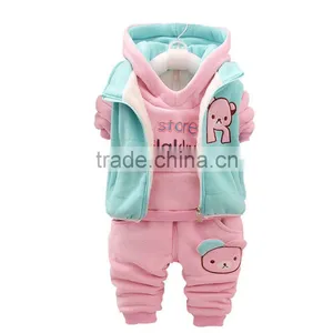 2016 New Winter Clothing Tidal Range of Three Sets of Cotton and Cashmere Sweater Leisure Leisure Suit Pocket Cartoon thumbnail-1