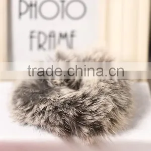 Real Rex Rabbit Fur Elastic Hair Bands Hair Bands Elastic Ties Ponytail Holder Hair Accessories for Women thumbnail-5