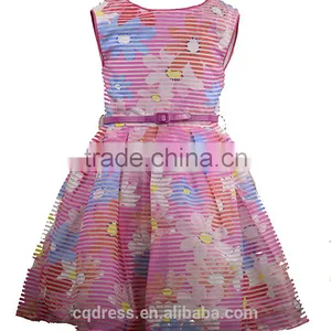 2017 Girl Flower Printing Dress for Children Frocks Designs thumbnail-1