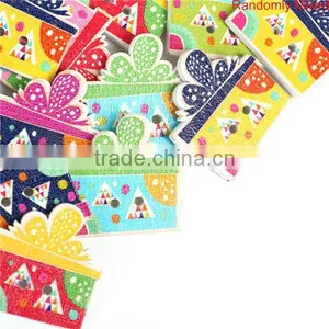 Wood Sewing Buttons Scrapbooking 2 Holes Gift Box At Random Triangle Pattern thumbnail-1
