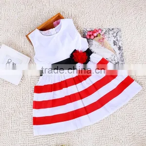 Summer Girls Dress Baby Summer Children's Skirt Children Dress Color Stripe Dress Children's Wear thumbnail-1