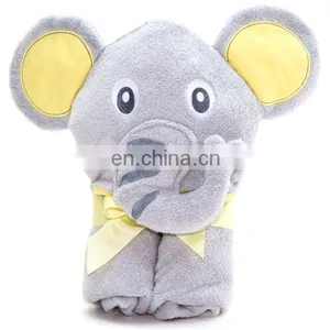 Custom 100% Bamboo Elephant Baby Bath Towel With Hood Beautiful Pink Girl Hooded Elephant Towel thumbnail-6