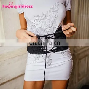 New Wide Waist Belt Custom Elastic Waistband Women Lace-Up Fashion Belt thumbnail-1