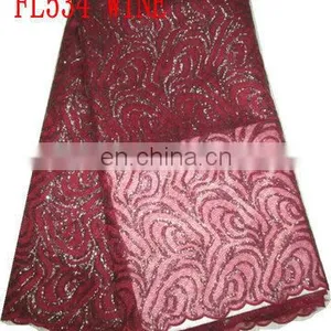 High Quality African French Lace/organza Lace/sequin Lace (FL534) thumbnail-5