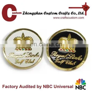 Custom Hard Enamel Gold Plated Golf Club Sports Challenge Coin thumbnail-1