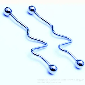 Wish Hot Money Electrocardiogram Ear Scrape Ear Pin, Foreign Earphone, Human Piercing Factory Wholesale thumbnail-1