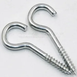 Zinc Plated Carbon Steel Wood Thread Eye Hook Screw thumbnail-2