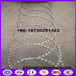 450mm Coil Diameter BTO-22 Razor Wire Flat Wrap Coils On Fence Top thumbnail-4