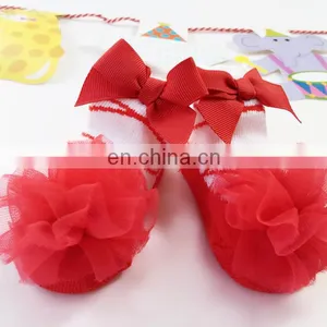 Ballet Shape Baby Socks Net Yarn Ball Bow Girls Socks European and American Cute Princess INS Lace Children's Socks thumbnail-6