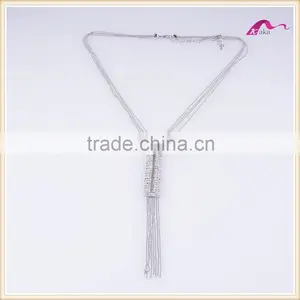 Gold Crystal Long Chain Tassel Necklace Designs Wholesale thumbnail-4