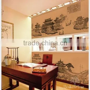 Chinese Scenery of Mountain Painting Wallpaper Roller Blind and Upholstery thumbnail-1
