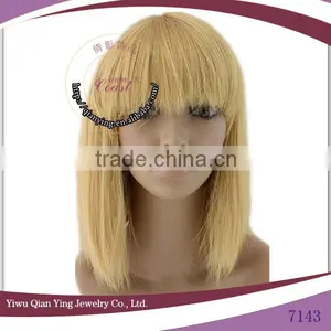 Cheap Straight Bob Style Short Blonde Synthetic Wig thumbnail-1