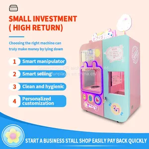2021 New Arrival New Design Automatic Cotton Floss Candy Machine Factory Direct for Sell Earn Money Machine Vending Machine thumbnail-3