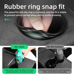 Tesla Model 3/Y 2021-2022 Car TPE Cup Holder Cover Interior Auto Accessories thumbnail-2