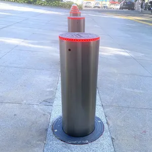 UPARK Electric Hydraulic Stainless Steel Bollard Price 219mm Remote Control Barrier LED Light Heavy Duty Bollards thumbnail-1