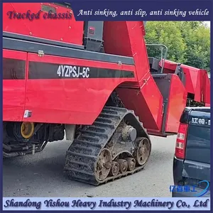 Corn Harvester Modified With Triangular Track Wheel Anti Sinking Half Chain Rail thumbnail-5