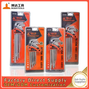 Industrial-grade Ball-head Hexagonal Wrench Set Extended and Medium-length Hexagonal Screw Wrench for Wholesale thumbnail-1