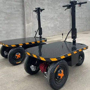 Electric Mini Cargo Flat Cart Small Hand Push Flatbed Trolley thumbnail-3