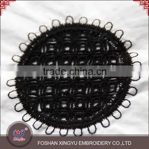 Fashion Round Black Flower Pattern 100% Cotton Chemical Guipure Cheap Lace Fabric for Garment Dress thumbnail-3