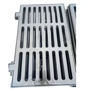 High Quality Rectangle Ductile Cast Iron Manhole Cover and Drain Grating Black Durable Customized Size thumbnail-1