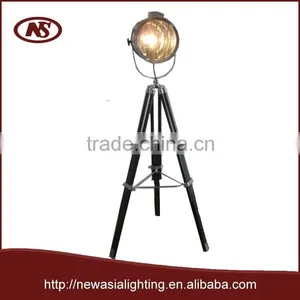 Three Footlights Wood Material Best Market Floor Lamp thumbnail-2