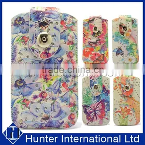 Printed Bling Butterfly Slide in Pouch For Galaxy I9600 thumbnail-1