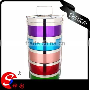 High Quality Custom Lunch Box Tiffin Carrier Thermal Lunch Box With Color Sprayed Process thumbnail-1