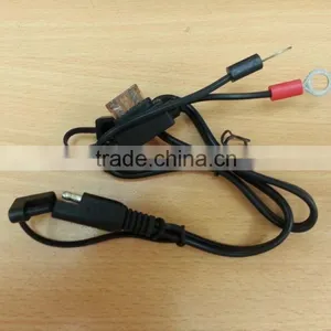 SAE Cable to Ring Terminal UL SPT-2 18AWG Cable 500MM With SAE Plug and Molding FUSE Holde Power Cable thumbnail-1