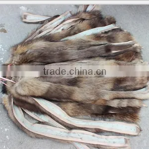 Natural Color Garment Real Raccoon Fur Collar , Customized in Length thumbnail-1