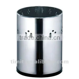 Superior Quality Stainless Steel Round Shape With Plastic Bottom Dustbin thumbnail-1