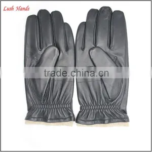 Driving Gloves for Men Fashion Black Goatskin Mens Leather Driving Gloves thumbnail-4