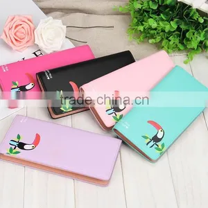 5 Colors Latest Cute Cartoon Woodpecker Pattern Leather Young Girl Wallet thumbnail-2