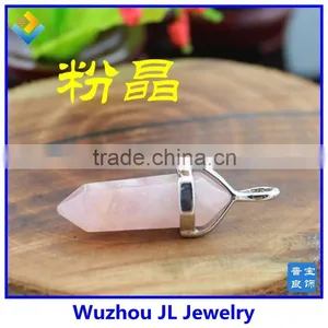 JL JEWELRY Wholesale Natural Quartz Crystal Point Pendant ,crystal Healing Pendant thumbnail-1