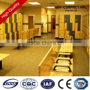 Factory Supply Wooden Color 2 Tiers Antibacterial Solid Phenolic Popular Club Locker thumbnail-1