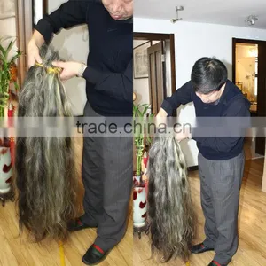 Grey Hair Bulk Unprocessed Virgin Hair Extension Raw Hair Bulk thumbnail-1