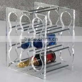 GH-RZ267 Different Acrylic Wine Bottle Rack Display Holder,Artistic Design Acrylic Wine Display Rack thumbnail-3