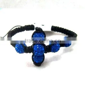 Sideways Cross Shamballa Bracelet thumbnail-1