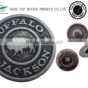 18mm Immemorial Engraved Metal Snap Button for Garment thumbnail-1