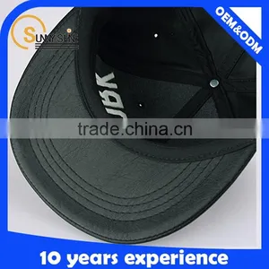 Custom Blank Snapback Cap With Leather Brim Flip Brim Snapback Cap thumbnail-3
