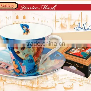 CARMANI Cup & Saucer With VENICE MASK Design Alex LEVIN Ver.5 thumbnail-3