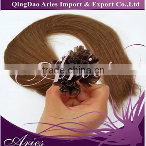 Aries U Nail Tip Pre Bonded Keratin Glue Fusion Remy Human Hair Extensions 22" thumbnail-1
