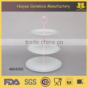 2015 New Product Factory Directly Ceramic Cake Stand, 3 Tiers Ceramic Cup Cake Stand thumbnail-1