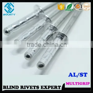 HIGH QUALITY FACTORY DOME HEAD ALU/ST MULTI-GRIP BLIND RIVETS thumbnail-3