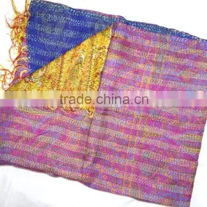 Handmade Scarve Shawl Reversible Silk Kantha Shawl thumbnail-5