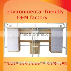 Cheap Environment Friendly Metal Bunk Bed With Study Table and Cabbinet thumbnail-1