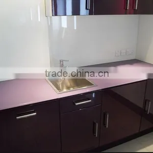 High Gloss Purple Colored Glass Worktops With Certification EN12150, AS/NZS 2208:1996, BS6206 thumbnail-1